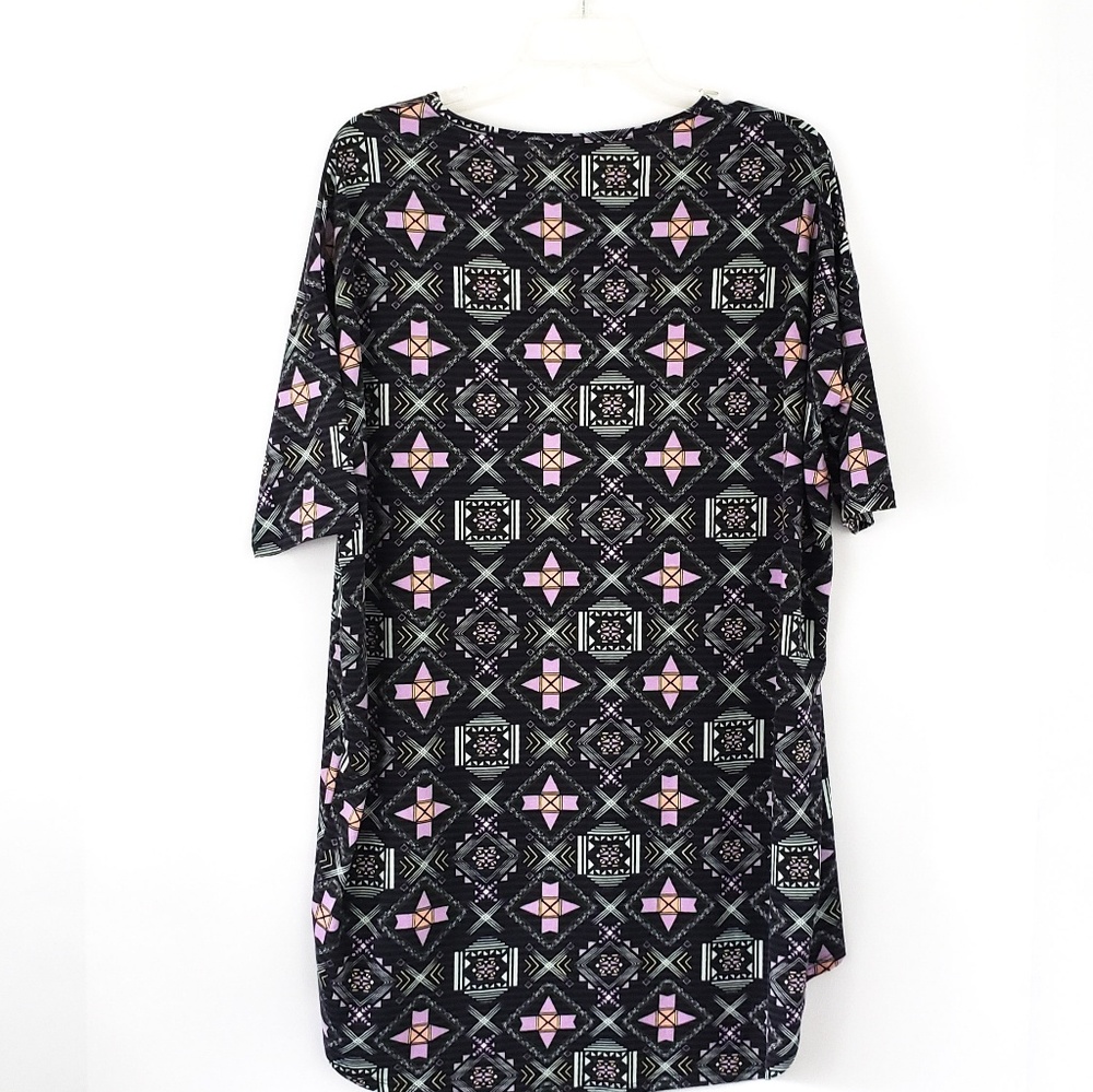 LuLaRoe Tunic Top Black Pink Geometric Print Sz S - Picture 4 of 5